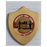 6' wood Granite City Comm High School plaque 6' wood Granite City Comm High School plaque