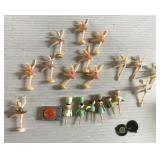 TINY cake topper plastic & wood pieces TINY cake topper plastic & wood pieces