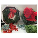 Light up wreathes, bows, garland and lights Light up wreathes, bows, garland and lights