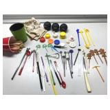 GREAT lot of vintage swizzle sticks & more GREAT lot of vintage swizzle sticks & more