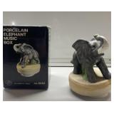 Porcelain Elephant Music Box-doesn't work Porcelain Elephant Music Box-doesn't work