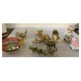 Vintage figurines-brass elephants, dogs more Vintage figurines-brass elephants, dogs more