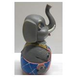 Vintage tipping elephant toy-makes bell noise- Vintage tipping elephant toy-makes bell noise-