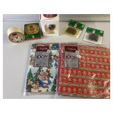 Christmas wrapping paper, ornaments & hooks Christmas wrapping paper, ornaments & hooks