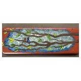 Lovebirds painting on old wood sign--11x5' Lovebirds painting on old wood sign--11x5'