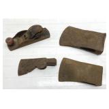 Antique axe heads & wood plane Antique axe heads & wood plane
