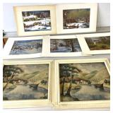 Vintage gold-foil art prints w/ paper frames & Vintage gold-foil art prints w/ paper frames &