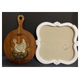 Pretty corkboard & vintage painted cutting board Pretty corkboard & vintage painted cutting board