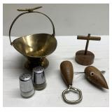 Little brass basket filled with cools stuff Little brass basket filled with cools stuff