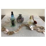 Perfume atomizer, belt, pretty jar & more Perfume atomizer, belt, pretty jar & more
