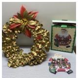 Retro plastic Christmas wreath & Santa Tic Tac Toe Retro plastic Christmas wreath & Santa Tic Tac Toe