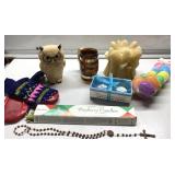 Owil figurine, toothpick holder, rosary and more Owil figurine, toothpick holder, rosary and more