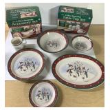 Snowman Stoneware service for 4--SEE PICS!!! Snowman Stoneware service for 4--SEE PICS!!!