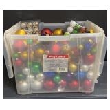 Tote of Christmas ornaments Tote of Christmas ornaments