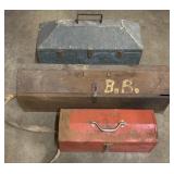 Vintage Metal Tool Boxes with Contents Vintage Metal Tool Boxes with Contents