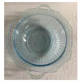 Antique depression glass piece-11' across-has chip Antique depression glass piece-11' across-has chip