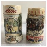 1993 Coors & vintage Budweiser Clydesdales steins 1993 Coors & vintage Budweiser Clydesdales steins