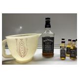 Tupperware Bowl and Jack Daniels Tupperware Bowl and Jack Daniels