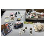 Flat of vintage sewing, buttons more Flat of vintage sewing, buttons more
