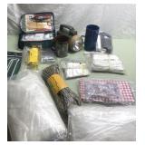 Camping stuff-first aid, flashlight, rope, table- Camping stuff-first aid, flashlight, rope, table-