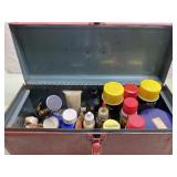 Metal box with gun cleaning stuff Metal box with gun cleaning stuff