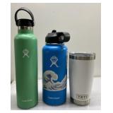 Yeti & Hydroflask water bottles