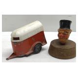 Vintage Tootsie Toy horse trailer & more