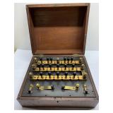 RARE antique resistance box brass & oak
