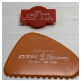 Vintage advertising pieces-Evers Pharmacy more