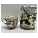 Antique horse vase & shaving mug