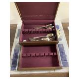 Vintage silverware box & some silverplate pieces