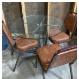 Vintage glass table & 3 chairs