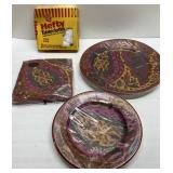 SEALED paper plates & napkins & ONE Hefty table-