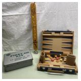 Backgammon, empty first aid box & more