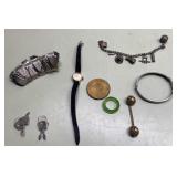 Charm bracelet, watch, keys more