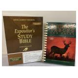 Book with hunting recipes & stories & a Bible