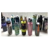 Variety of water bottles