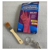 Gloves, paint brush more