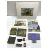 Vintage rubber stamps, postcards more