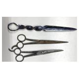 Vintage scissors & letter opener