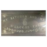 Etched glass Welcome Kitchen piece