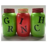 GRINCH painted jars