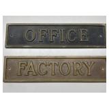 Antique brass signs-12' across