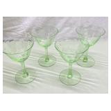 Antique uranium glass pieces