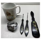 Vintage manicure set, Chico's watch & Precious