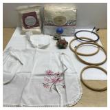 Embroidered apron, hoops, kits & more