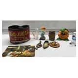 Old Judge coffee tin, miniatures more