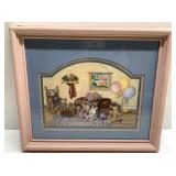 CUTE vintage framed & matted print - 12 x 14