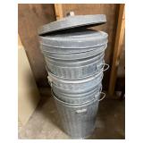 Galvanized trash cans