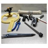 Sprinker, rope, stakes, hose attachments more